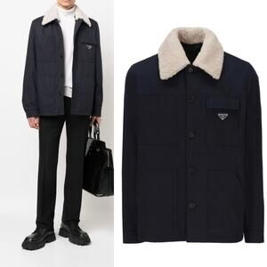 ✖️SOLD✖️Prada Men’s Detachable Shearling Collar Jacket
